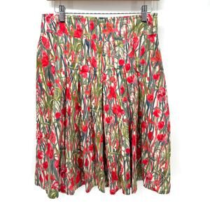 Ellen Eisemann Skirt Womens 6 EU 38 (28x24 ACTUAL) Floral Cotton Lined Pleated